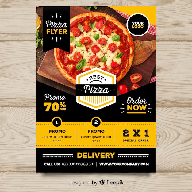 Modello di volantino pizza