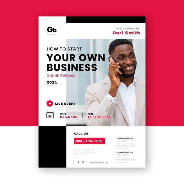 Modello di volantino webinar creativo