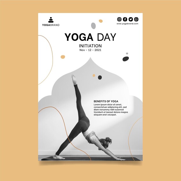 Modello di volantino yoga