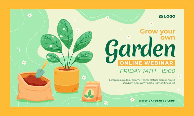 Modello di webinar di giardinaggio e coltivazione