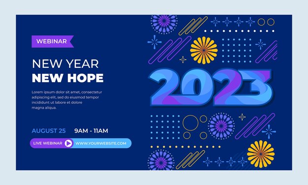 Modello di webinar per la celebrazione del nuovo anno