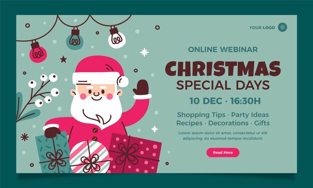 Modello di webinar per la celebrazione della stagione natalizia