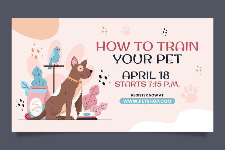 Vettore gratuito modello di webinar per negozio di animali disegnato a mano