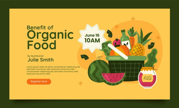 Modello di webinar supermercato disegnato a mano