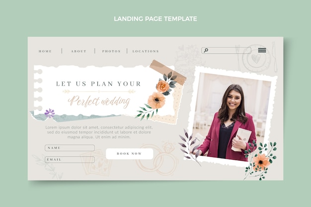 Modello di wedding planner dell'acquerello