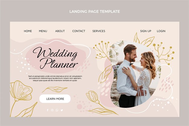 Modello di wedding planner disegnato a mano