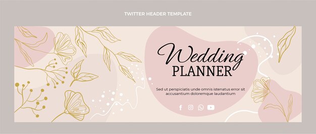 Modello di wedding planner disegnato a mano