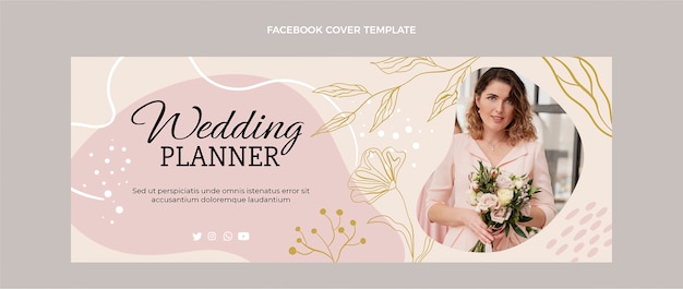 Modello di wedding planner disegnato a mano