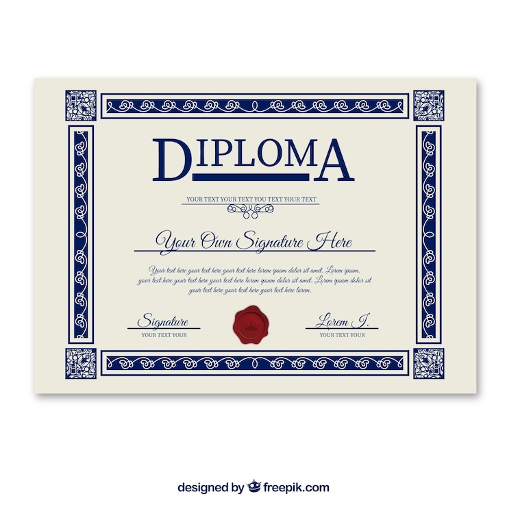 Vettore gratuito modello diploma