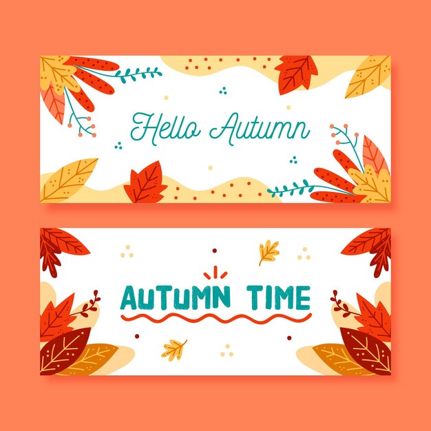 Modello disegnato a mano delle insegne di vendita di autunno