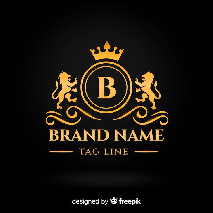 Vettore gratuito modello dorato elegante logo piatto