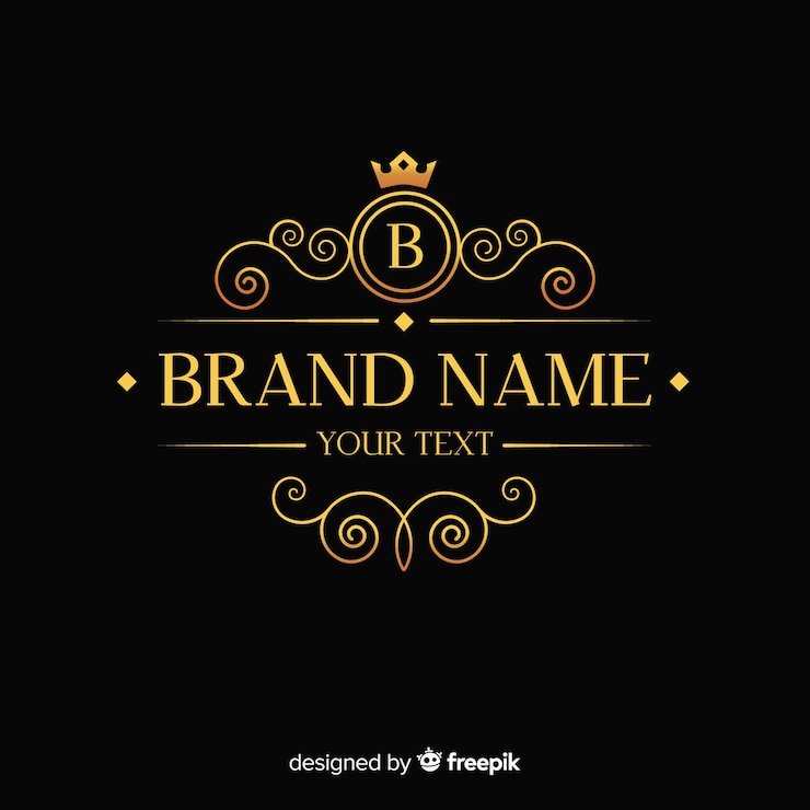Vettore gratuito modello dorato elegante logo