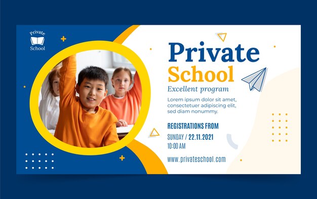 Modello facebook della scuola privata disegnato a mano