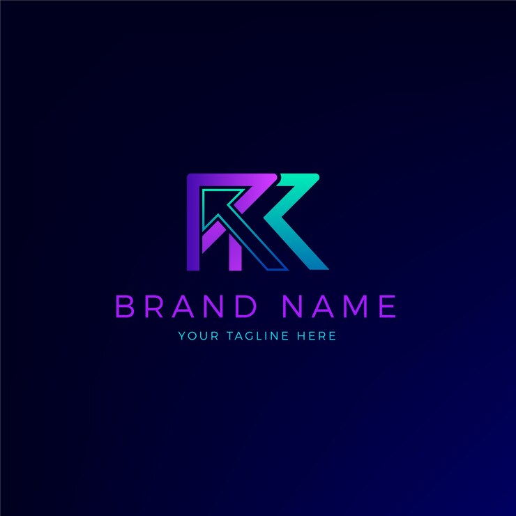 Vettore gratuito modello logo gradiente rr