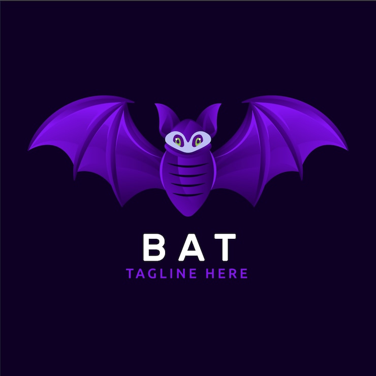 Vettore gratuito modello logo pipistrello sfumato