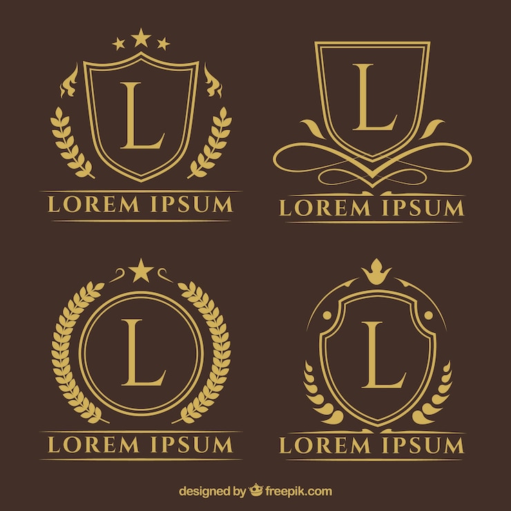 Vettore gratuito modello logotipo di lusso dorato