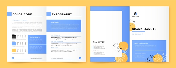 Vettore gratuito modello manuale del marchio disegnato a mano