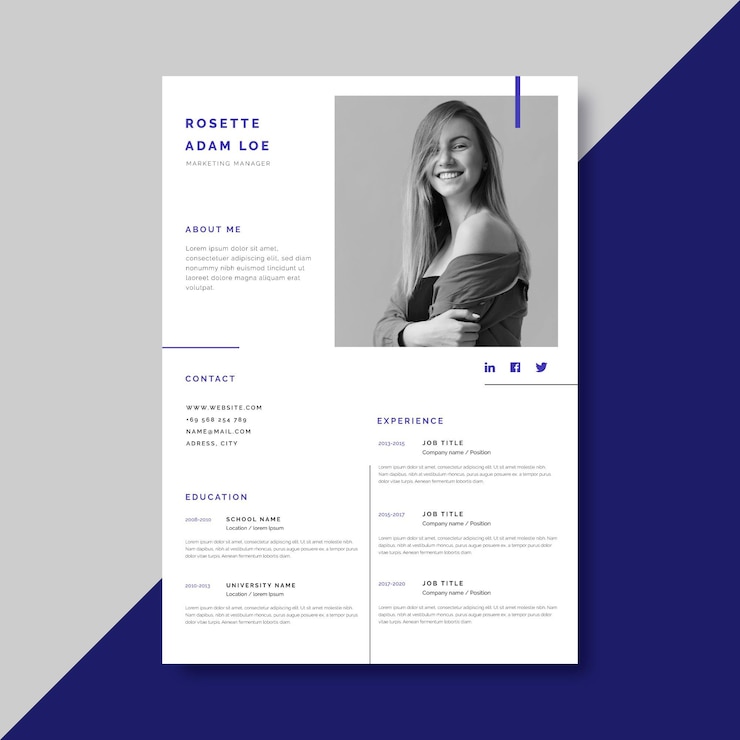 Vettore gratuito modello moderno di curriculum vitae