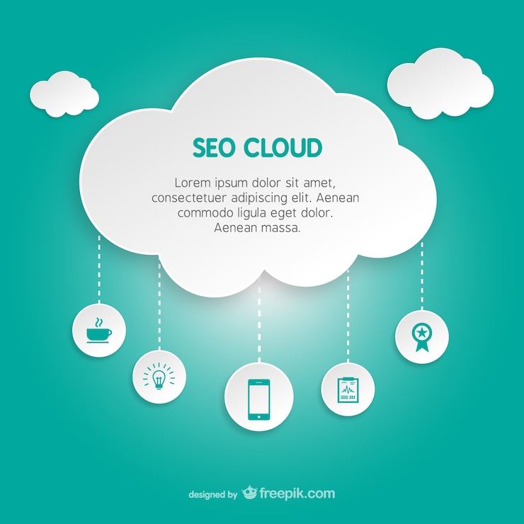 Vettore gratuito modello nuvola seo