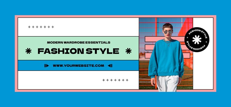 Vettore gratuito modello piatto di copertina dei social media per la collezione di moda