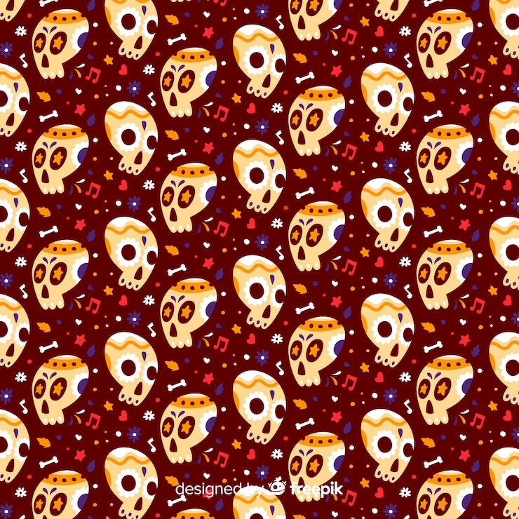 Vettore gratuito modello piatto marrone de muertos