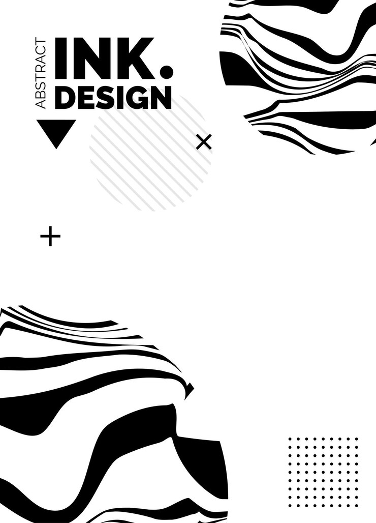 Vettore gratuito modello poster linee nere sfondi ondulati astratti alla moda motivi a righe senza soluzione di continuità linee e increspature verticali effetti ottici geometria stampa di moda per tessuti e tessuti