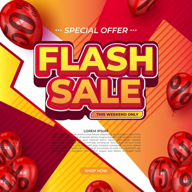 Modello promozionale di banner moderno di vendita flash