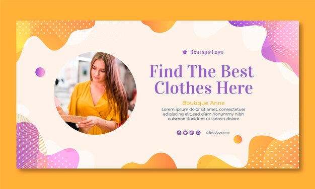 Modello promozionale di social media boutique sfumato