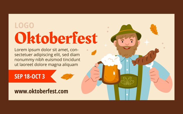 Modello promozionale di social media dell'oktoberfest piatto