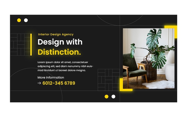 Modello promozionale di social media di interior design e arredamento per la casa