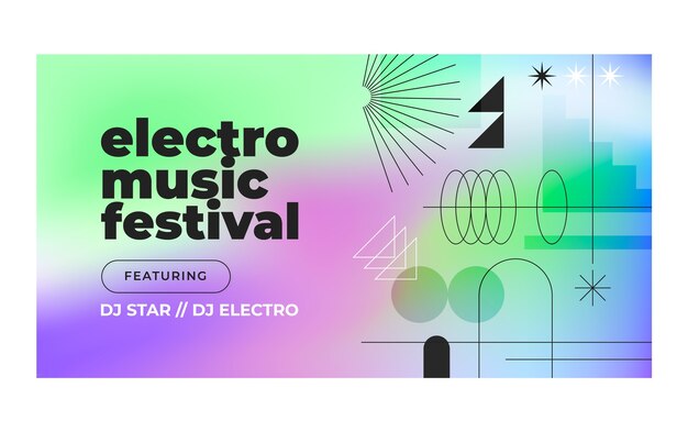 Modello promozionale di social media per eventi di musica elettronica