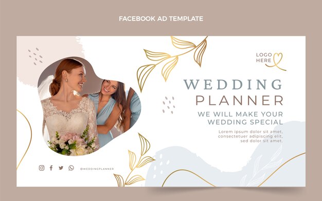 Modello promozionale di social media per wedding planner