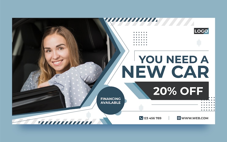 Vettore gratuito modello promozionale per social media aziendali di concessionarie auto