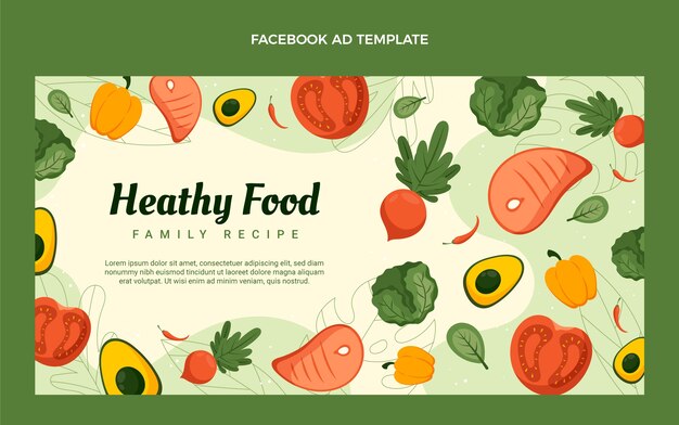 Modello promozionale per social media cibo sano piatto