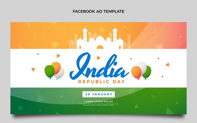 Modello promozionale per social media della festa della repubblica sfumata