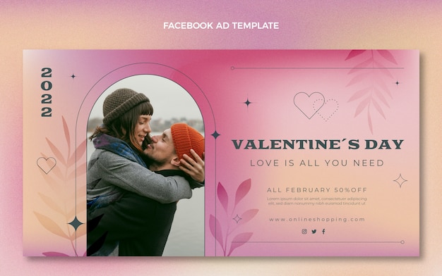 Modello promozionale per social media di San Valentino sfumato