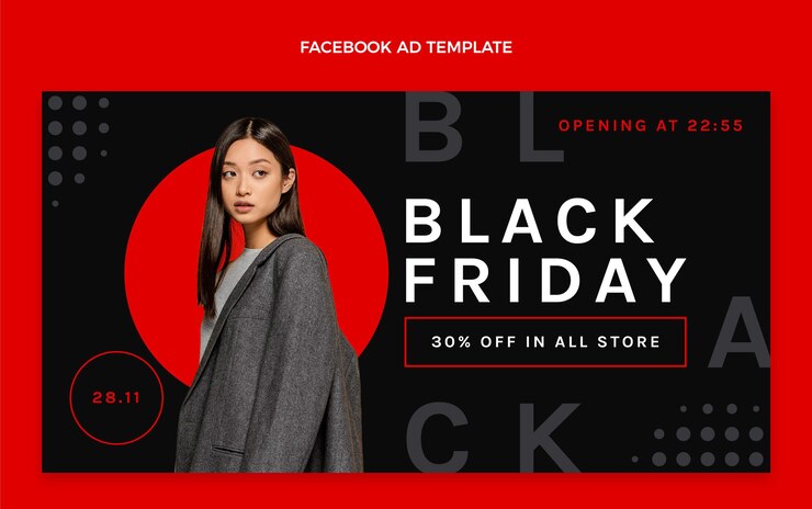 Vettore gratuito modello promozionale per social media flat black friday