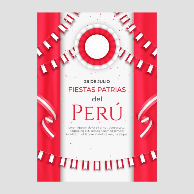 Modello realistico del manifesto di fiestas patrias perù
