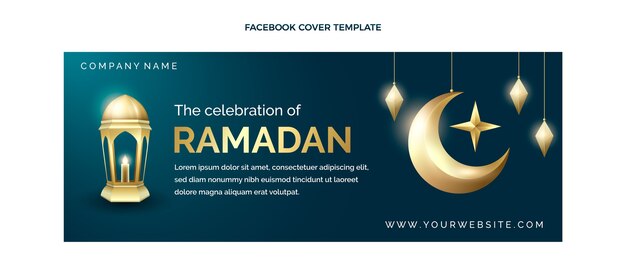 Modello realistico di copertina dei social media del ramadan