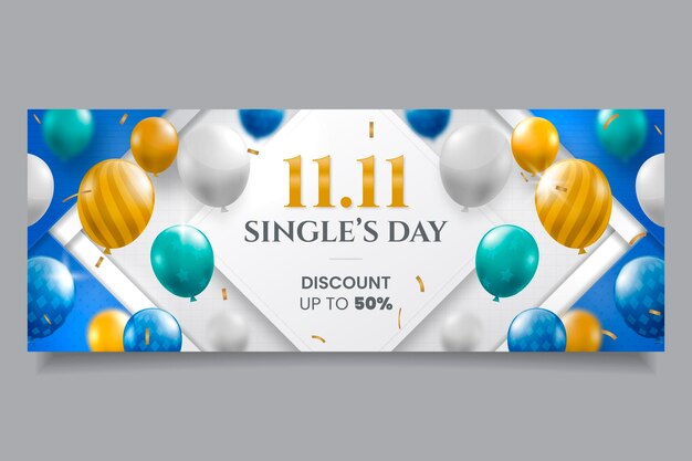 Modello realistico di copertina per i social media del giorno del single