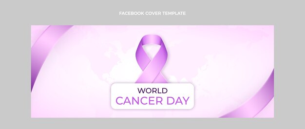 Modello realistico di copertina per i social media della giornata mondiale del cancro