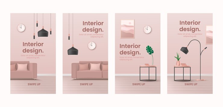 Vettore gratuito modello realistico di interior design