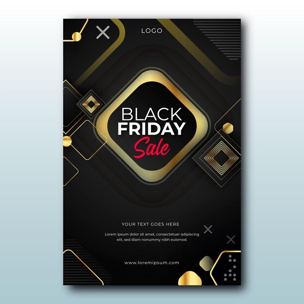 Modello realistico di poster verticale del black friday