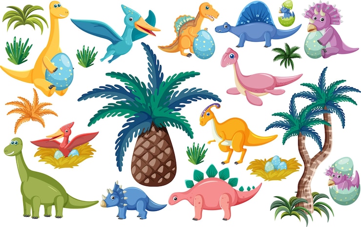 Vettore gratuito modello senza saldatura dinosauro carino