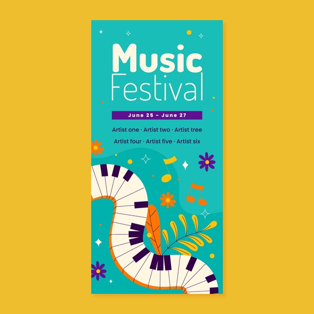 Modello verticale banner festival musicale