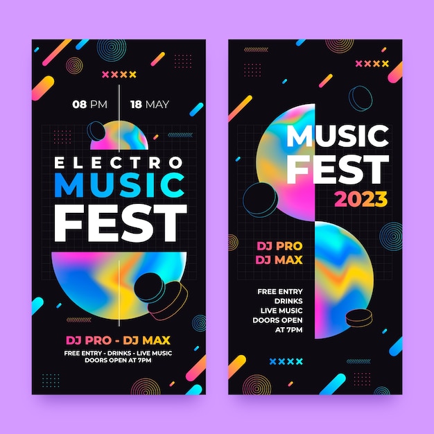 Modello verticale banner festival musicale