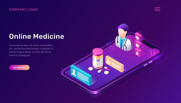 Modello web di medicina online, telemedicina
