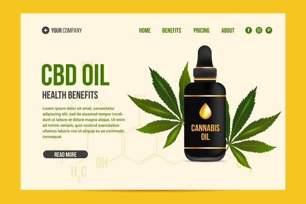 Modello web di olio di cannabis