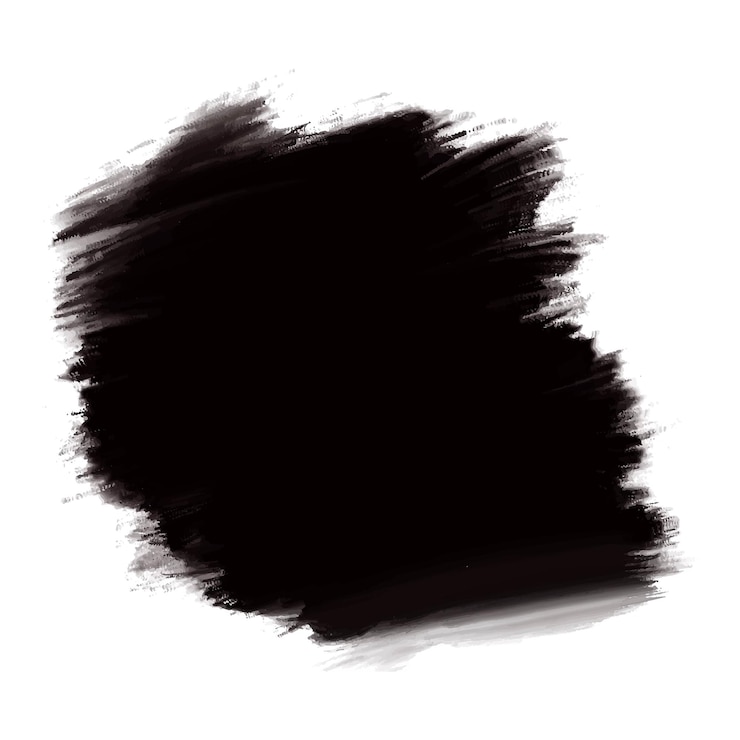 Vettore gratuito moderna pennellata ad acquerello nero scuro su sfondo bianco