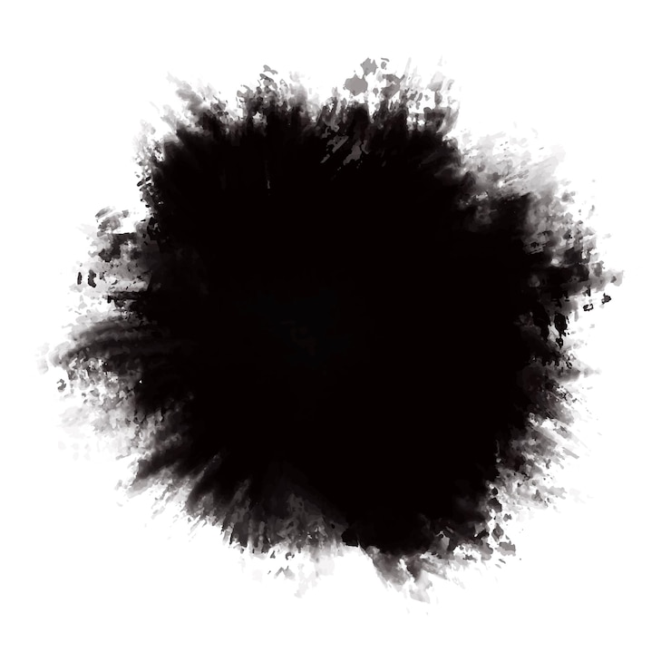 Vettore gratuito moderna pennellata ad acquerello nero scuro su sfondo bianco